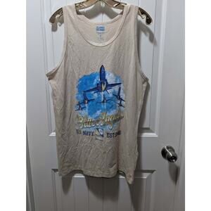NEW! Blue Angels Air Show Khaki Tank Top Alvin's Island Mens S US Navy